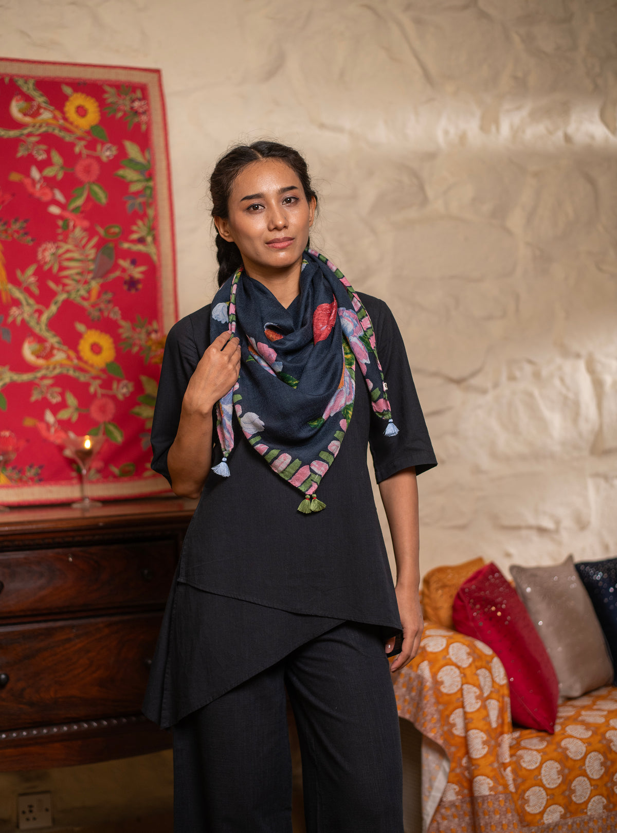 Scarf : Madrid Navy Soft Wool