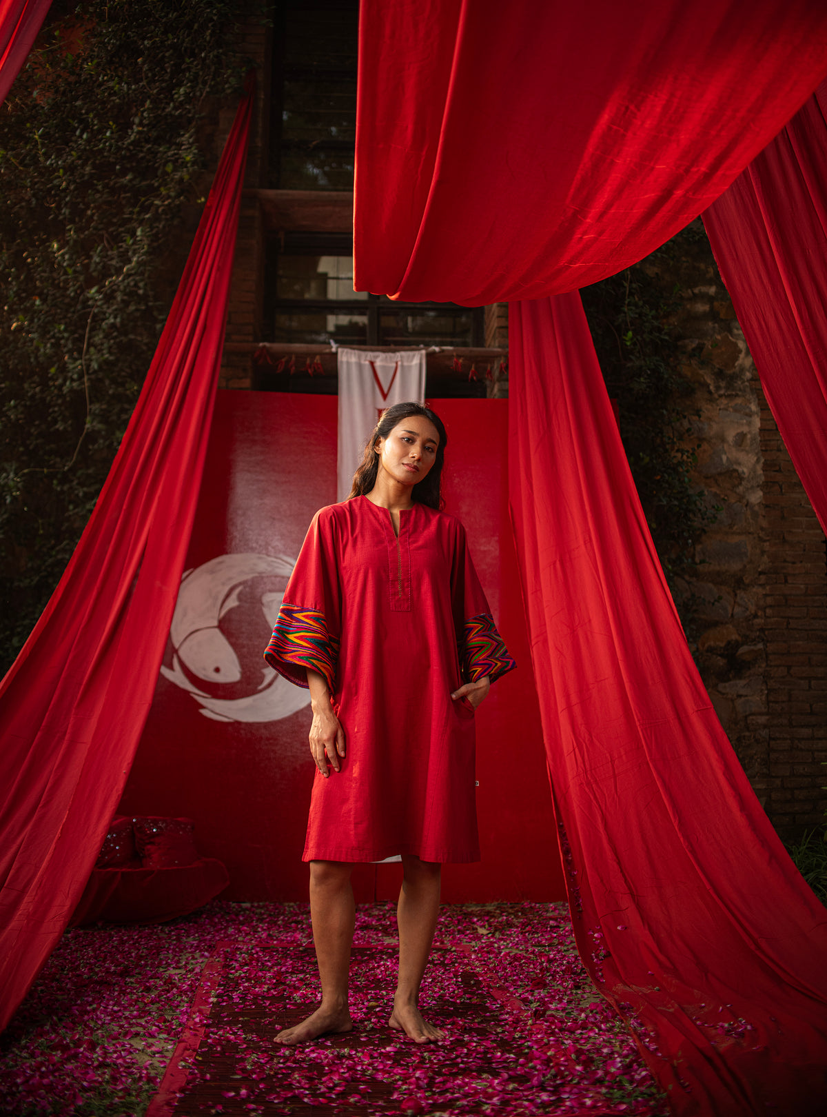 Shahri Kurta : Crimson Slub
