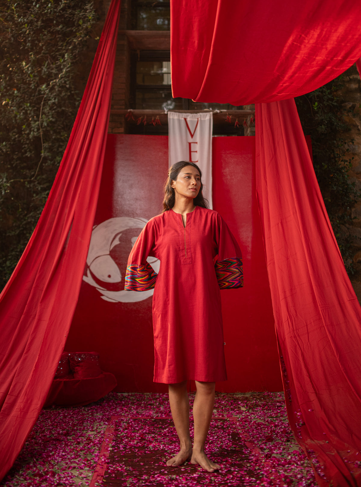 Shahri Kurta : Crimson Slub