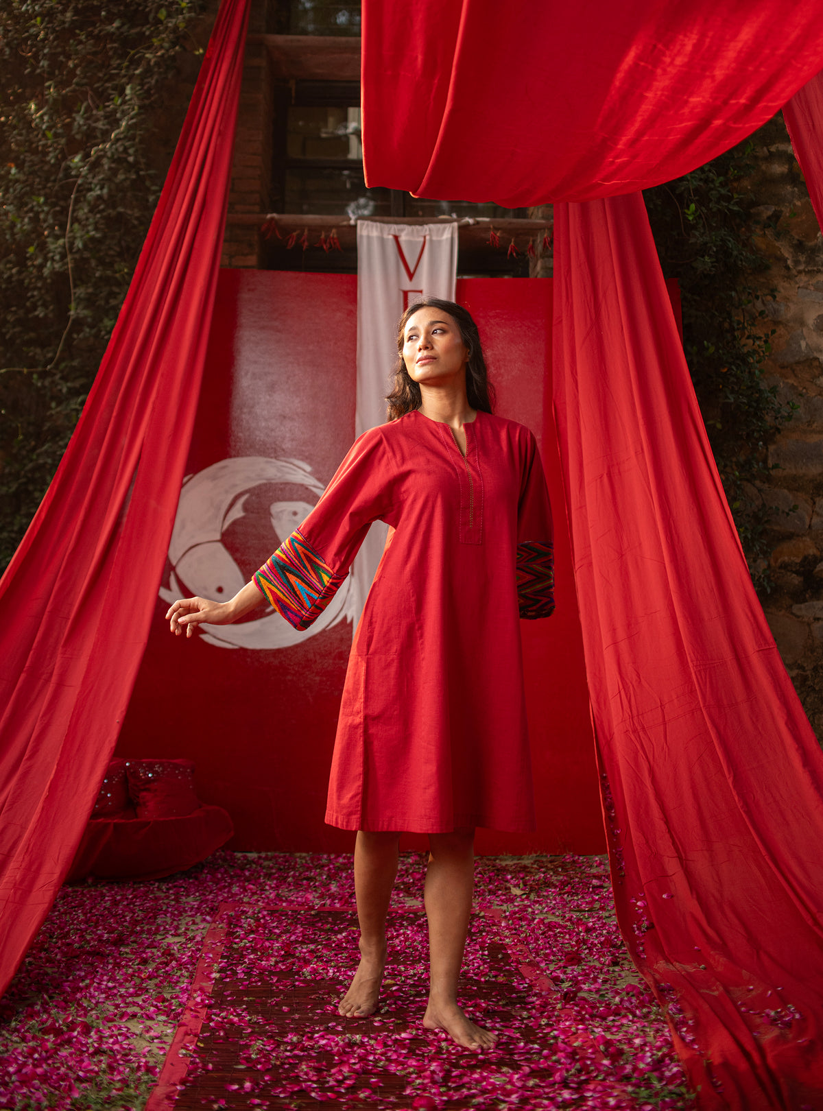 Shahri Kurta : Crimson Slub