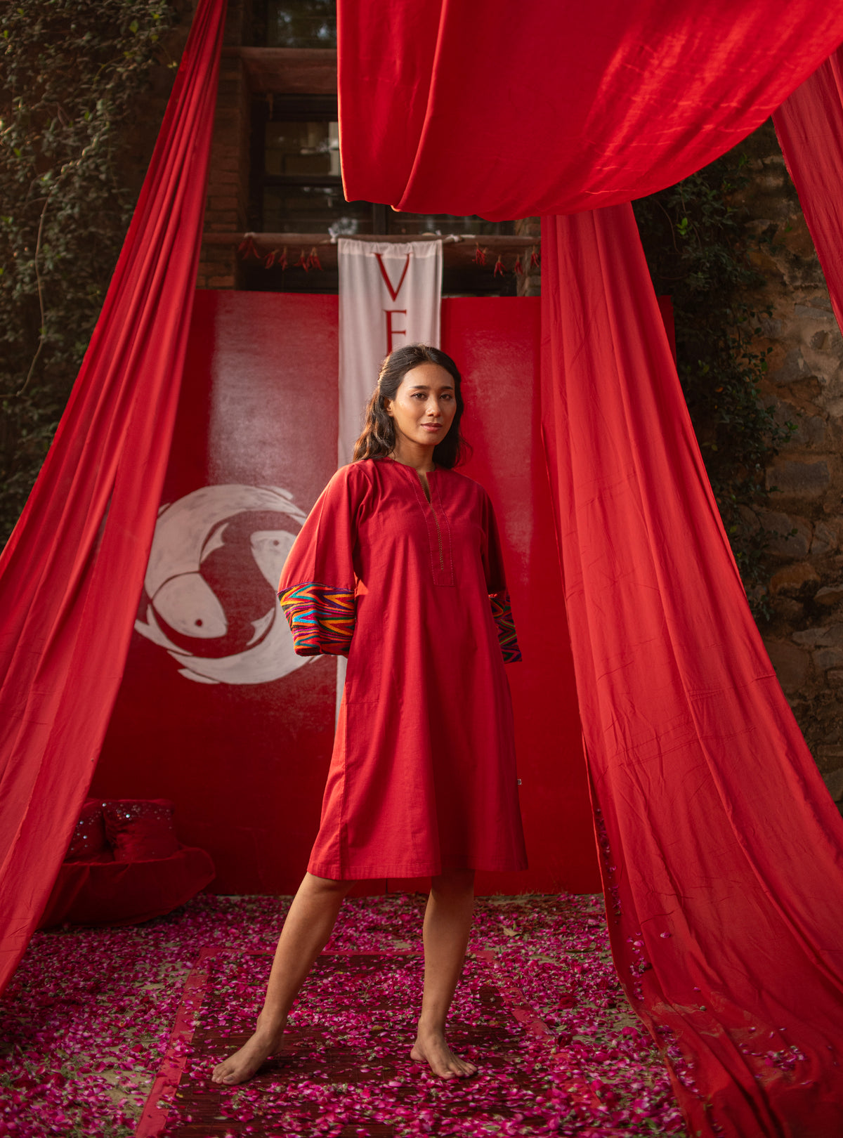 Shahri Kurta : Crimson Slub