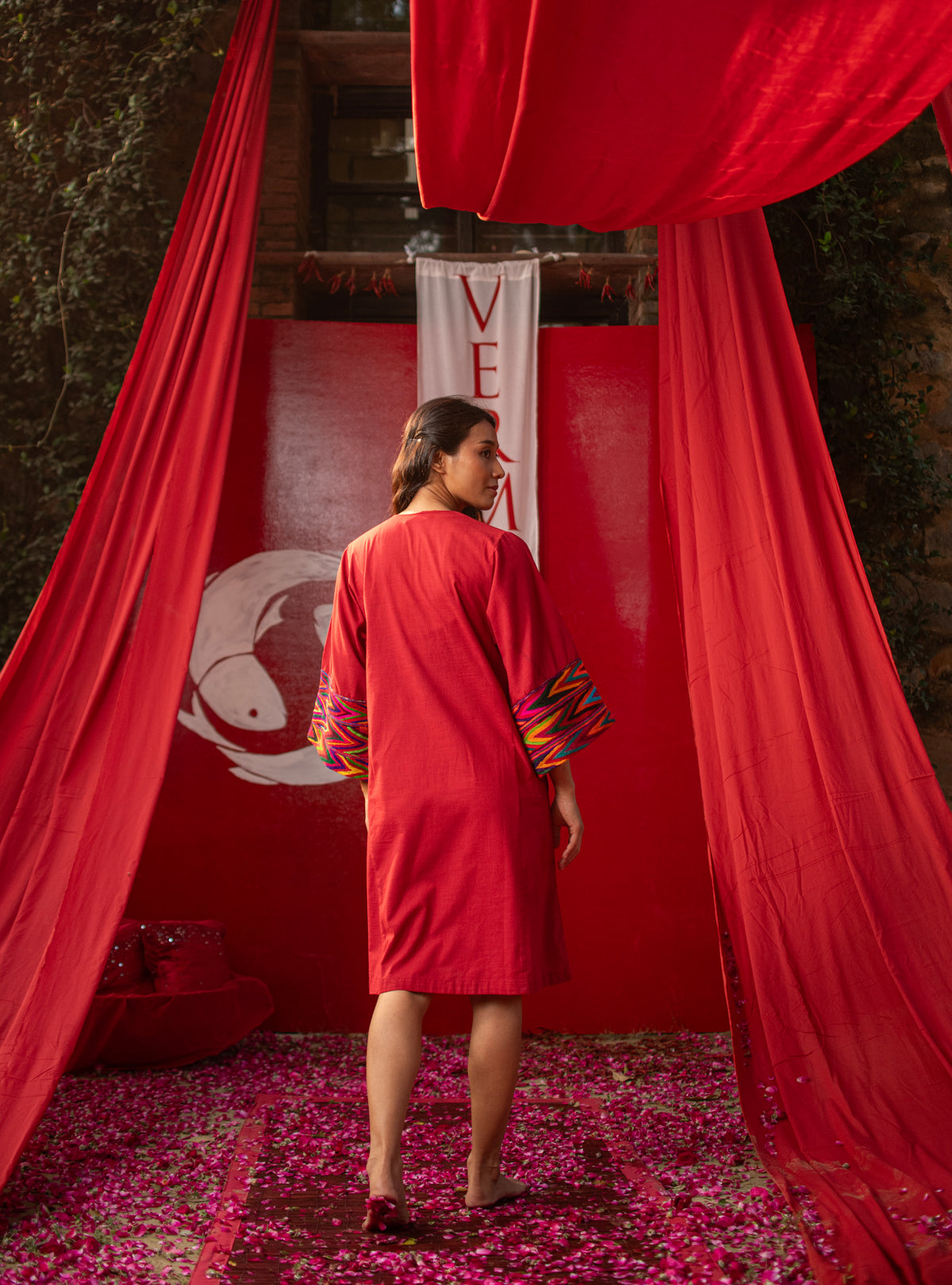 Shahri Kurta : Crimson Slub