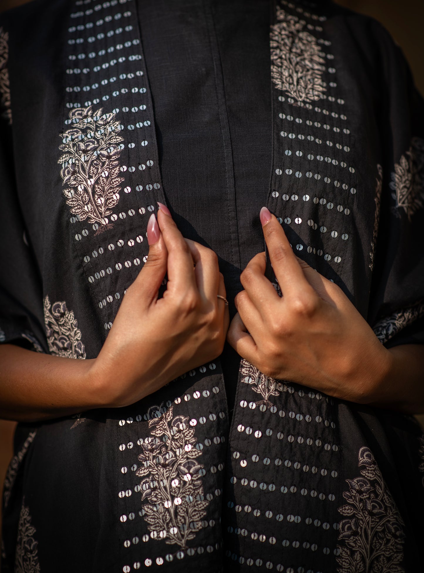 Shimmery Shrug : Rosa Buti Black Voile