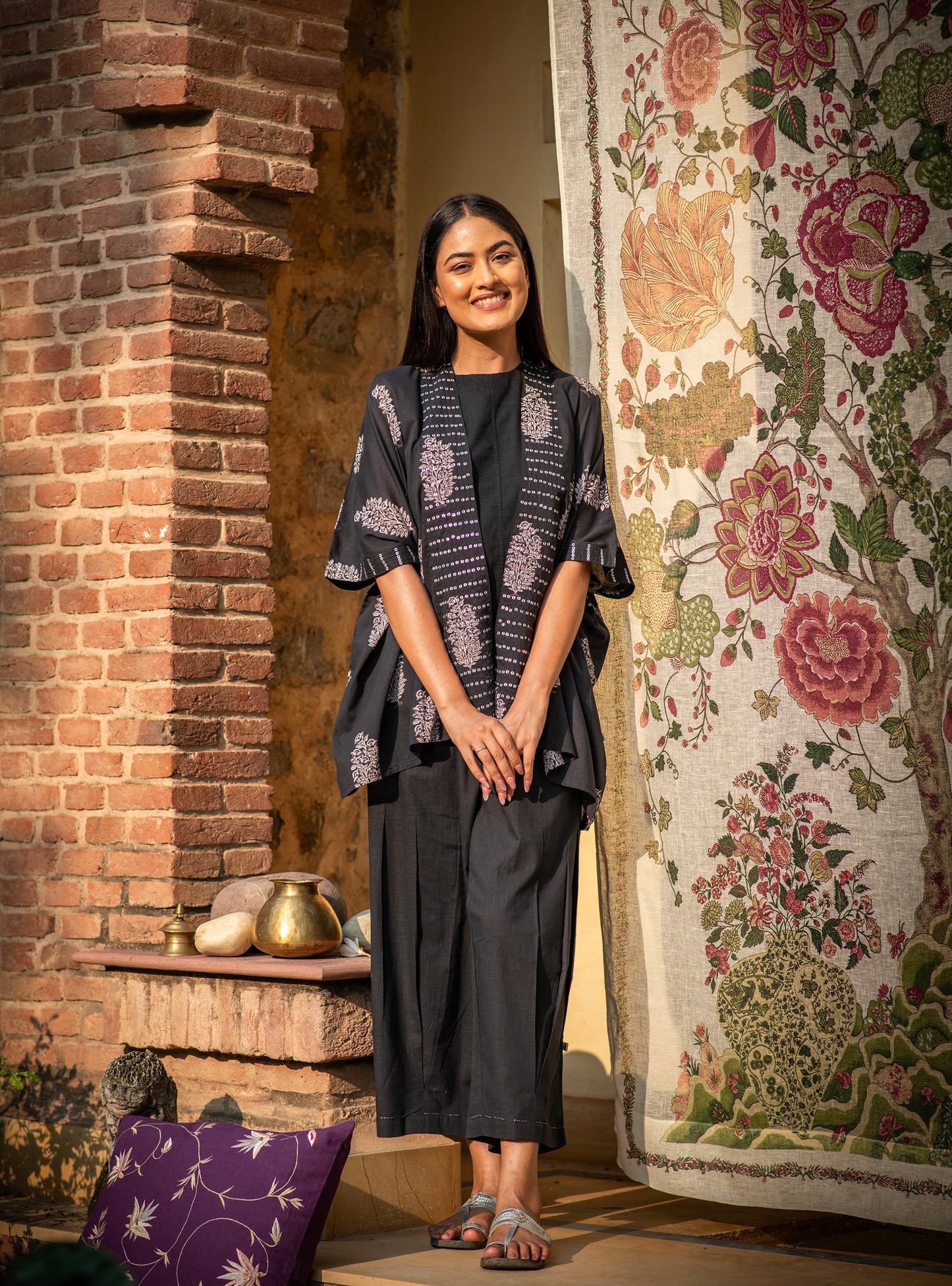 Shimmery Shrug : Rosa Buti Black Voile