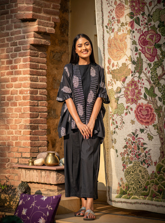 Shimmery Shrug : Rosa Buti Black Voile