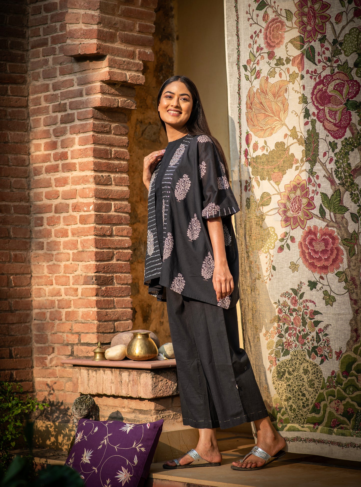 Shimmery Shrug : Rosa Buti Black Voile