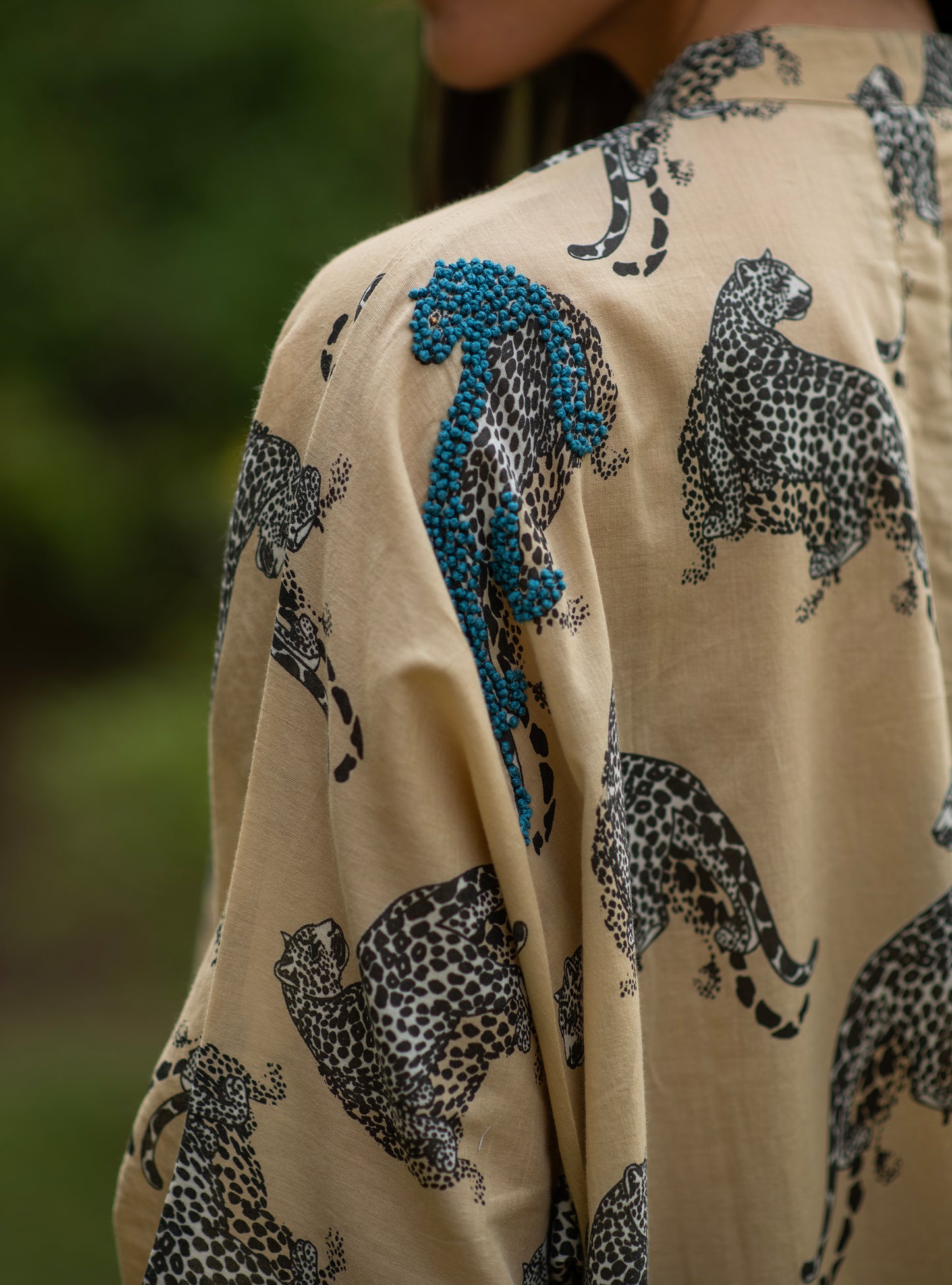Shirt Dress : Leopard Beige Voile