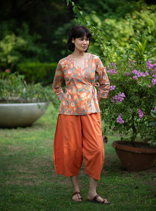 Solene Top : Florentine Orange Voile