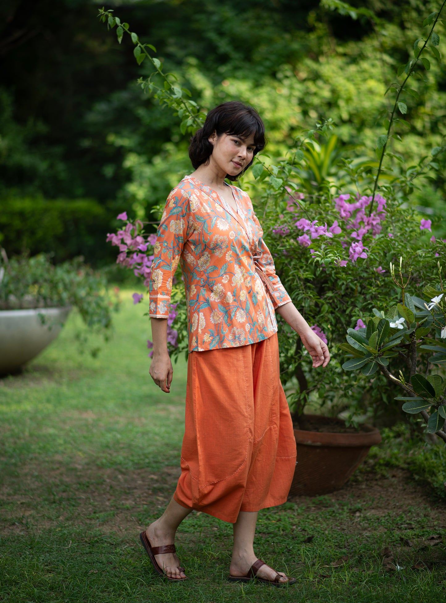 Solene Top : Florentine Orange Voile