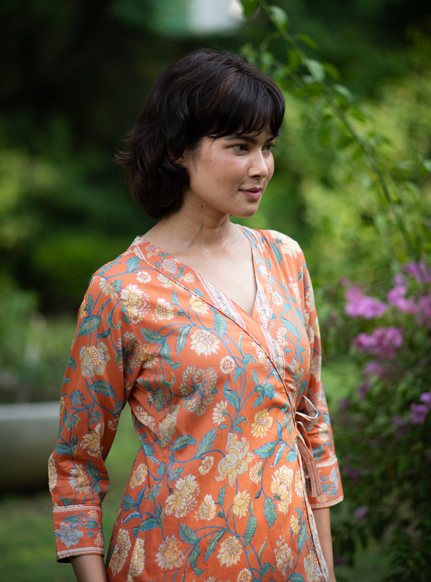 Solene Top : Florentine Orange Voile