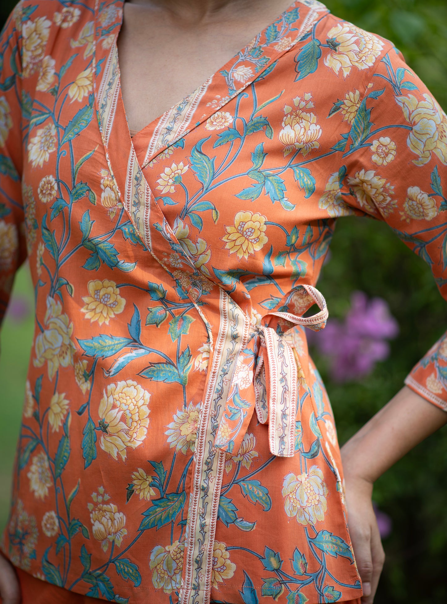 Solene Top : Florentine Orange Voile