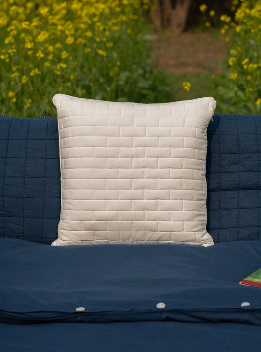 Quilted Cushion : Cover Scallop Natural