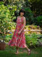 Summer Dress : Bird Coral Voile