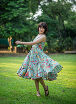 Summer Dress : Bird Teal Voile