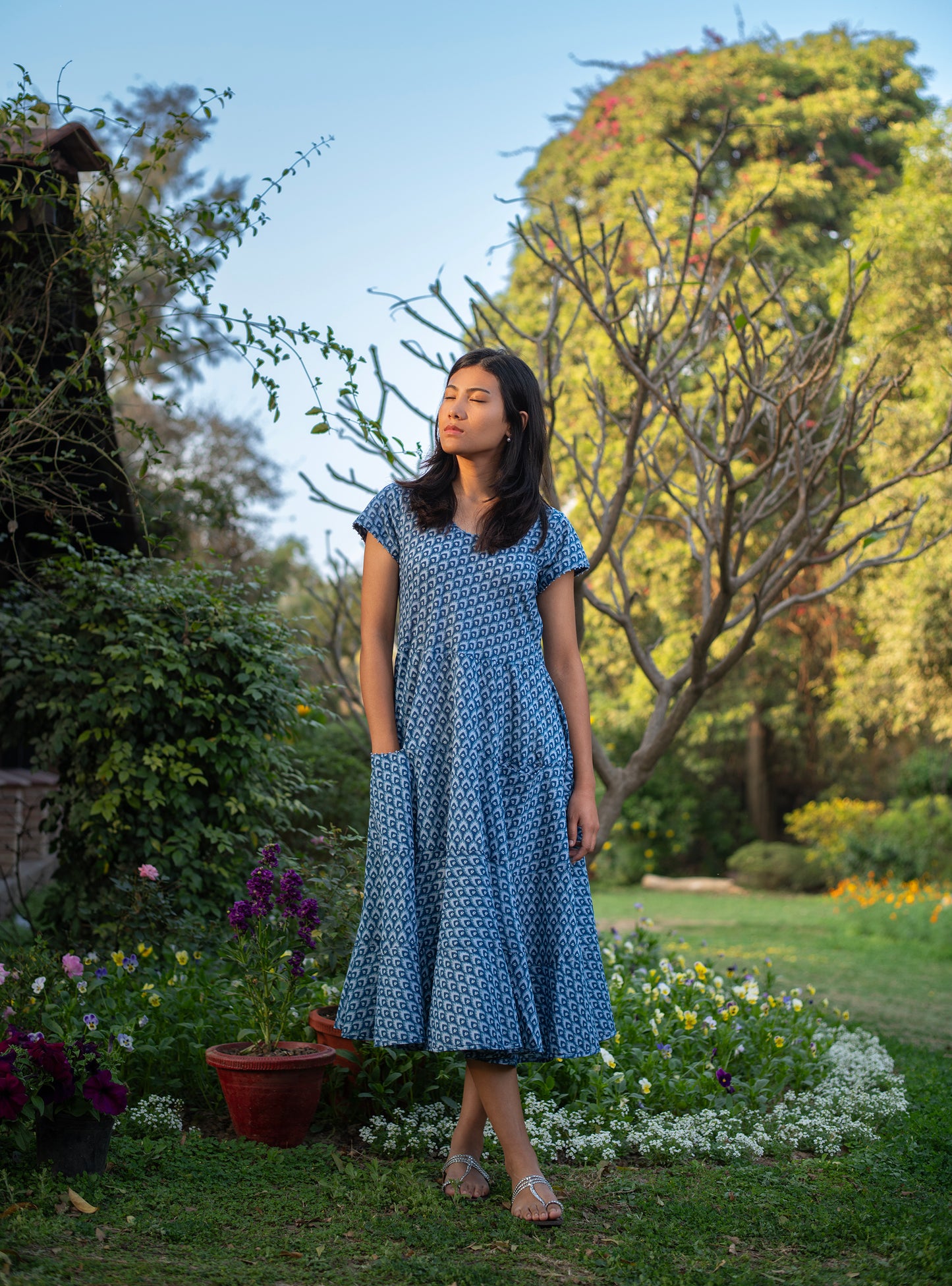 Summer Dress : Taj Blue Voile