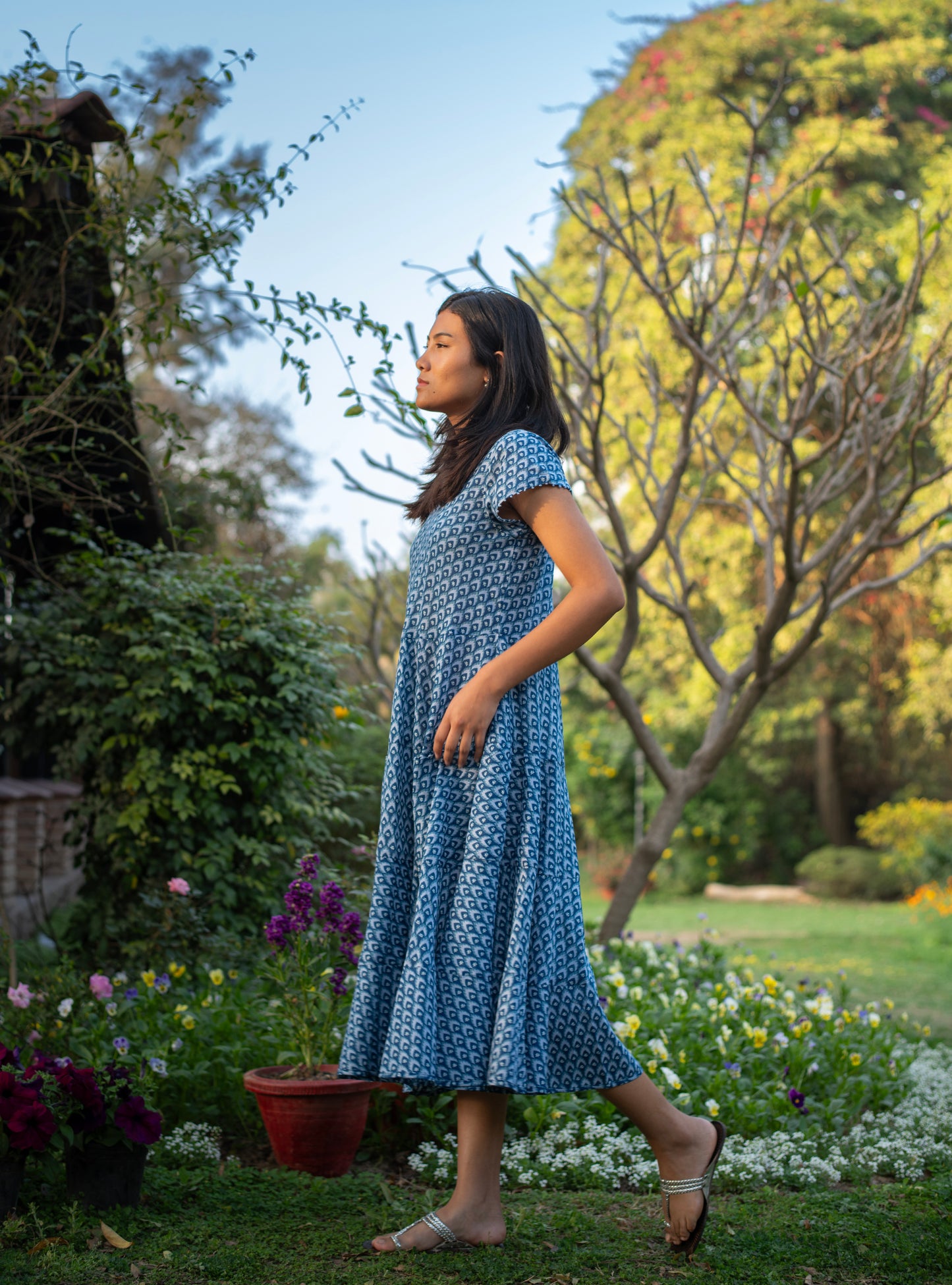 Summer Dress : Taj Blue Voile