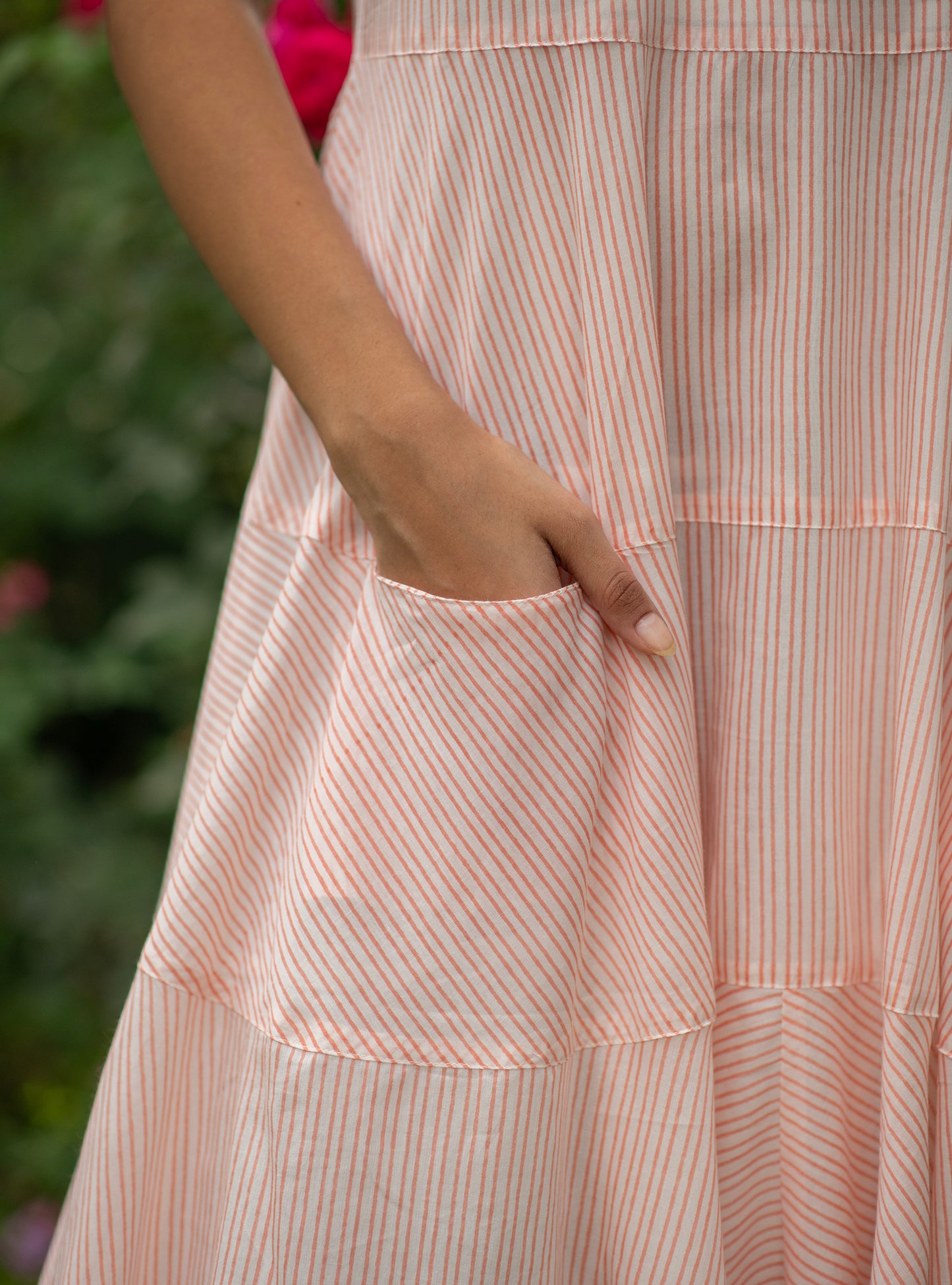 Summer Dress : CM Stripes Orange Voile