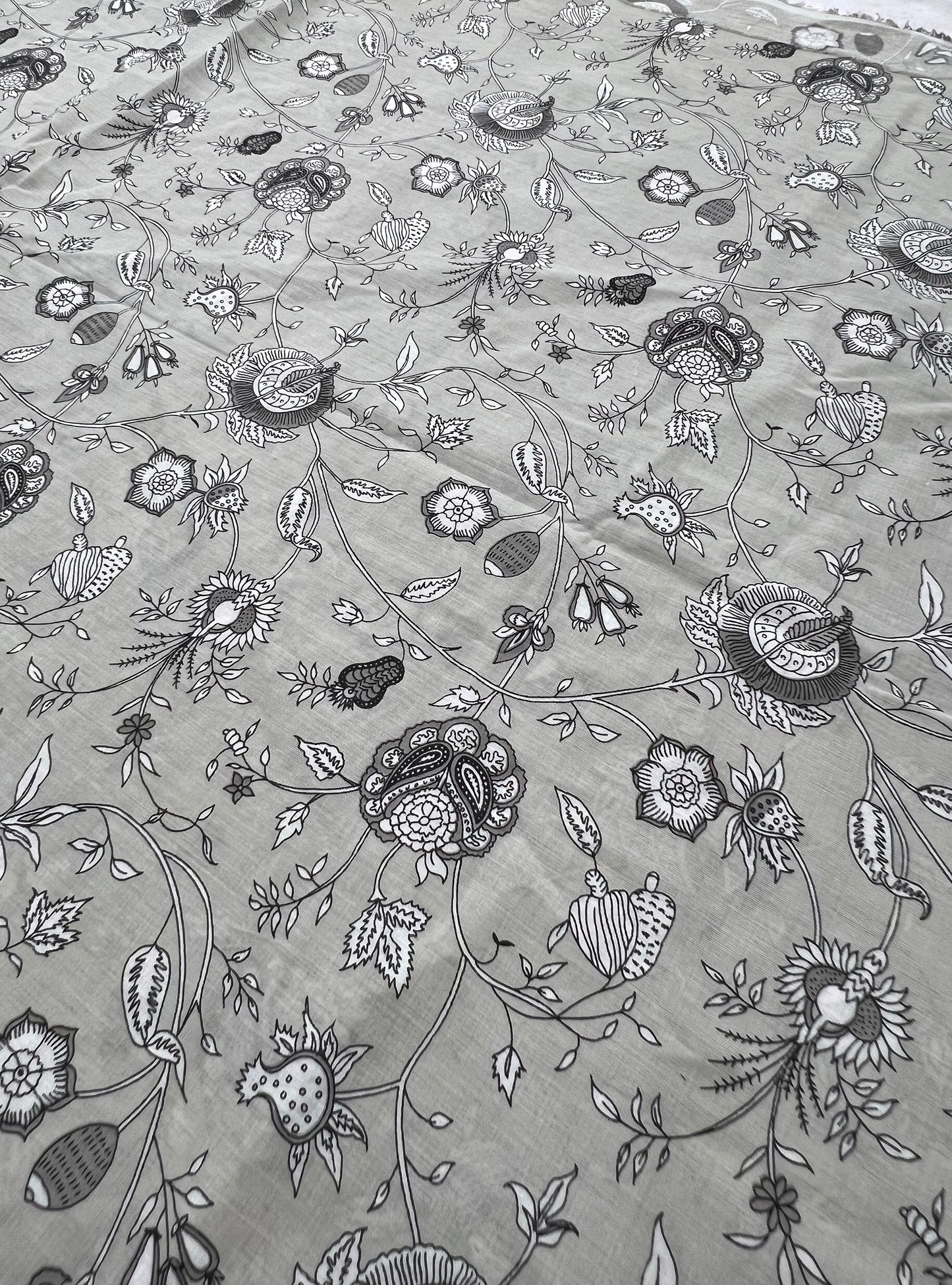 Cotton Voile  Fabric  : Swati Grey