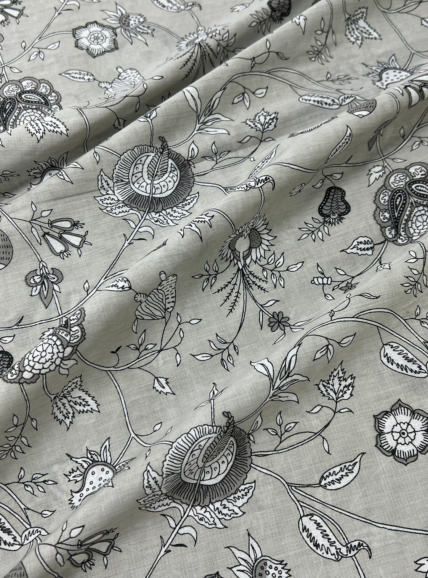 Cotton Voile  Fabric  : Swati Grey