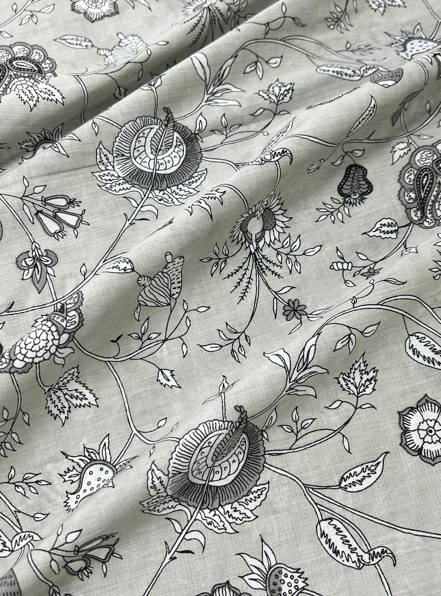 Cotton Voile  Fabric  : Swati Grey