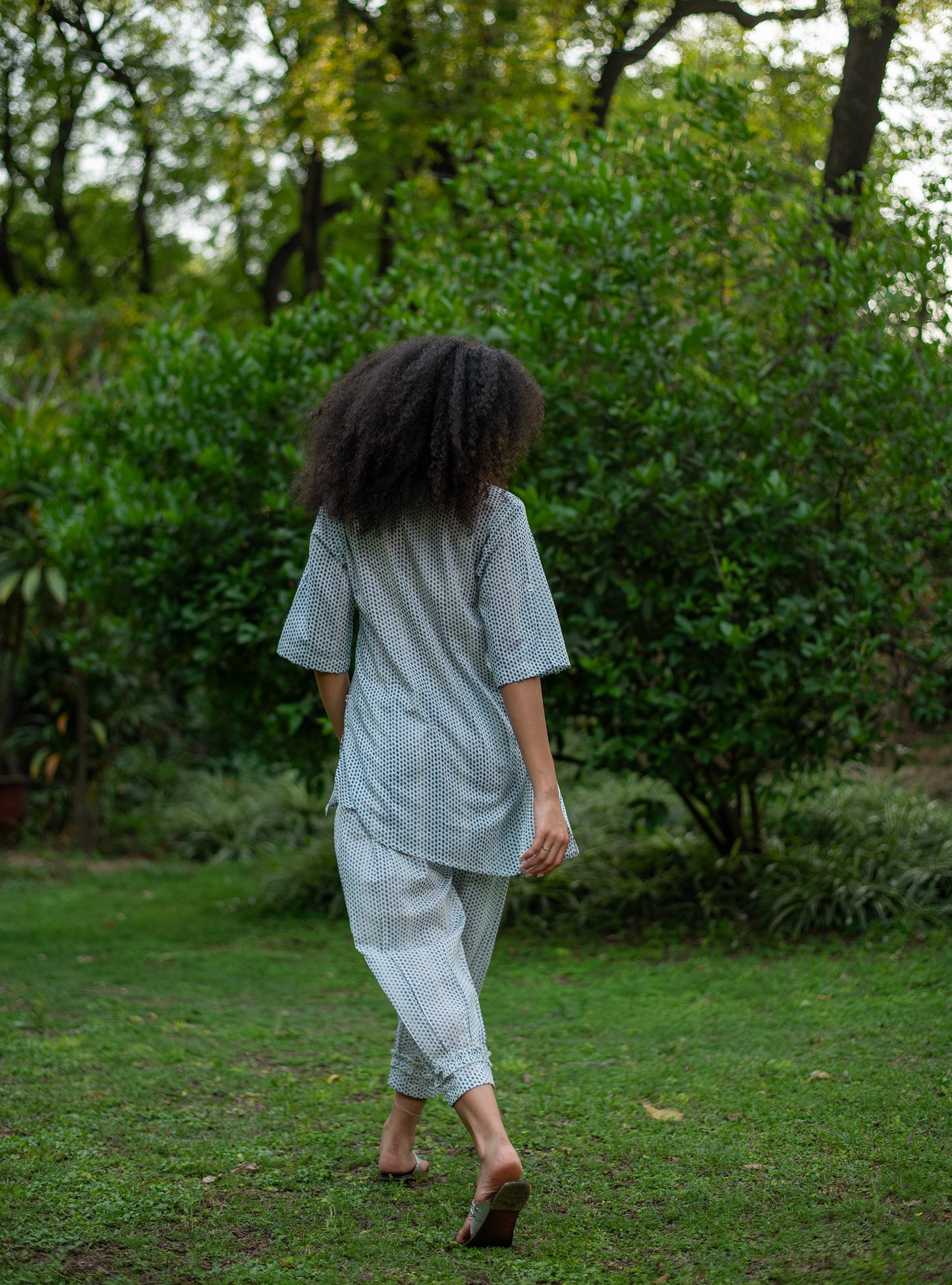 Swiss Pant : Laurel Dotty Blue Voile