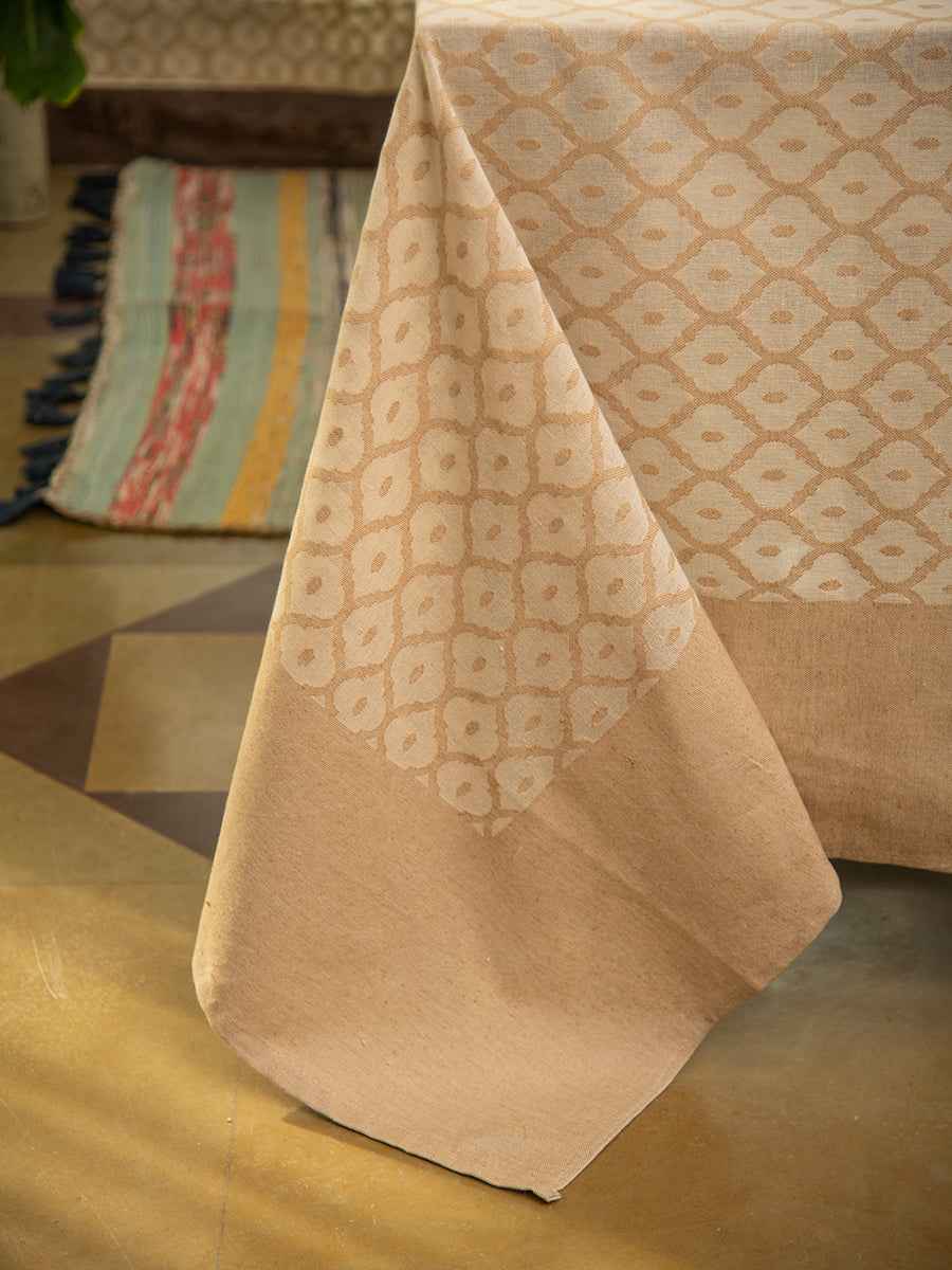Handloom Table Cloth : Jaal Beige