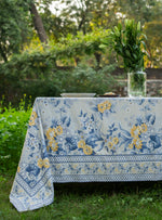 Printed Table Cloth : Palmeros Navy Sheeting OD