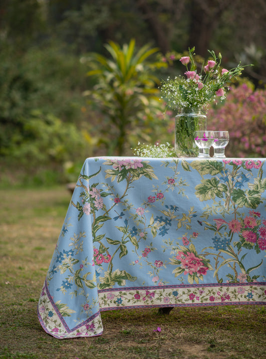 Printed Table Cloth Border : Corsica Chambray Sheeting