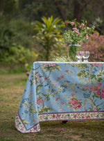 Printed Table Cloth Border : Corsica Chambray Sheeting