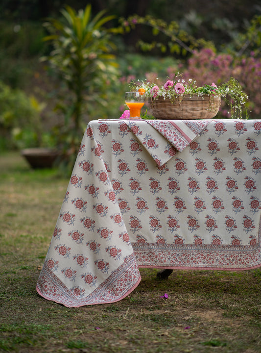 Printed Table Cloth : Indian Rose Sheeting