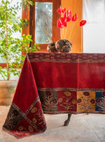 Kalamkari Table Cloth : Poppy Red Sheeting