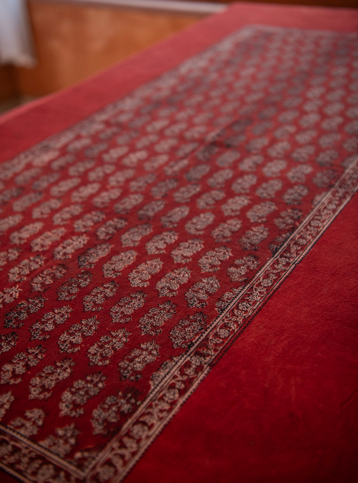 Kalamkari Table Cloth : Poppy Red Sheeting