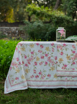 Printed Table Cloth : Bougainvillea Ivory Textured