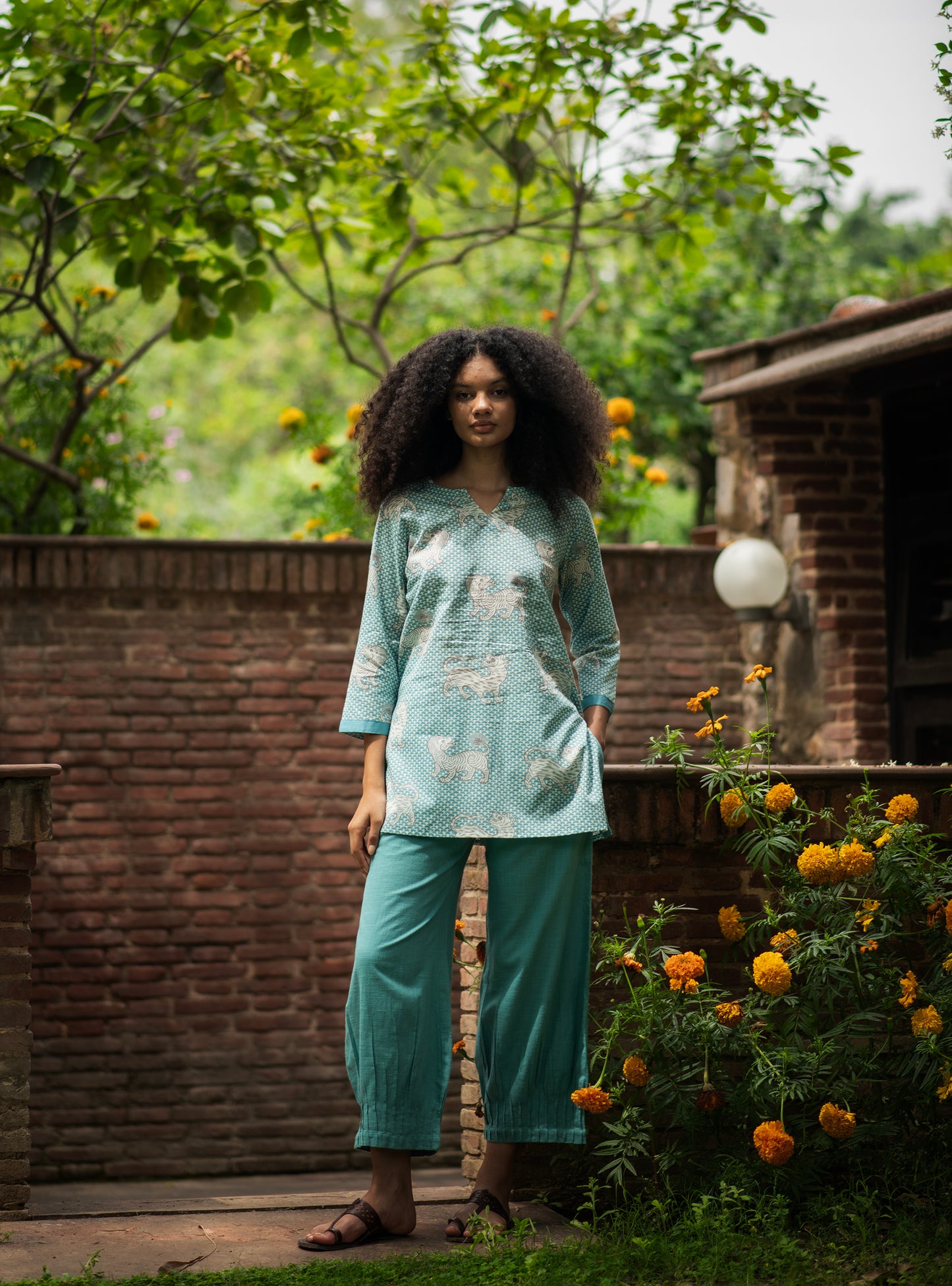 Tara Tunic : Tiger Turq Voile