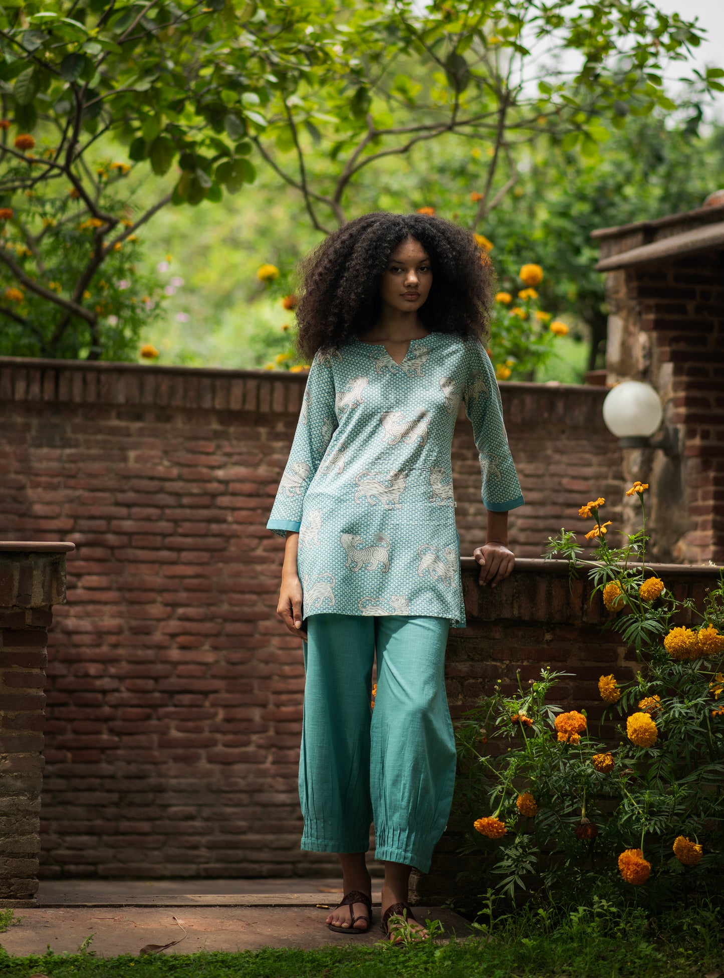 Tara Tunic : Tiger Turq Voile