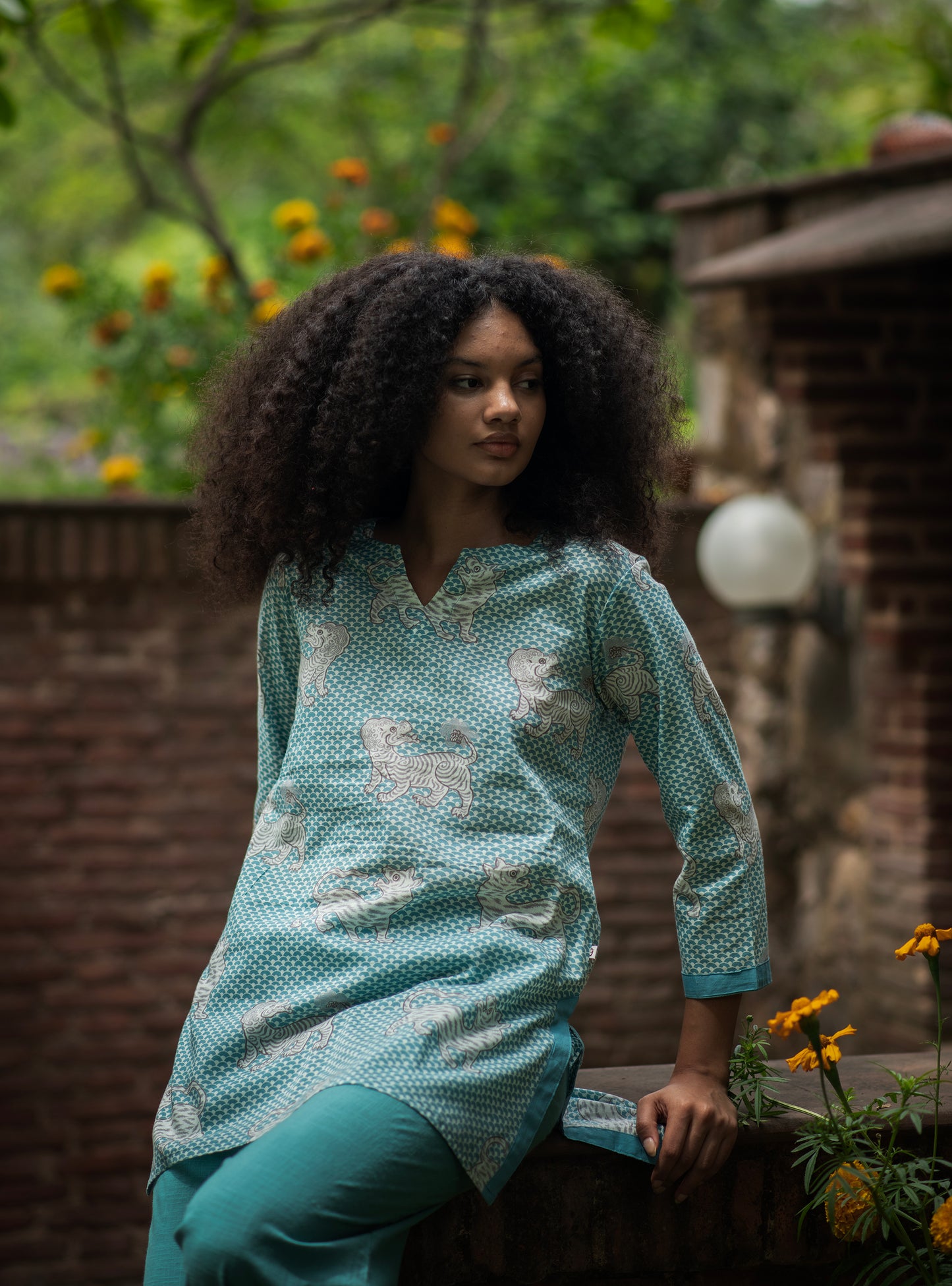 Tara Tunic : Tiger Turq Voile