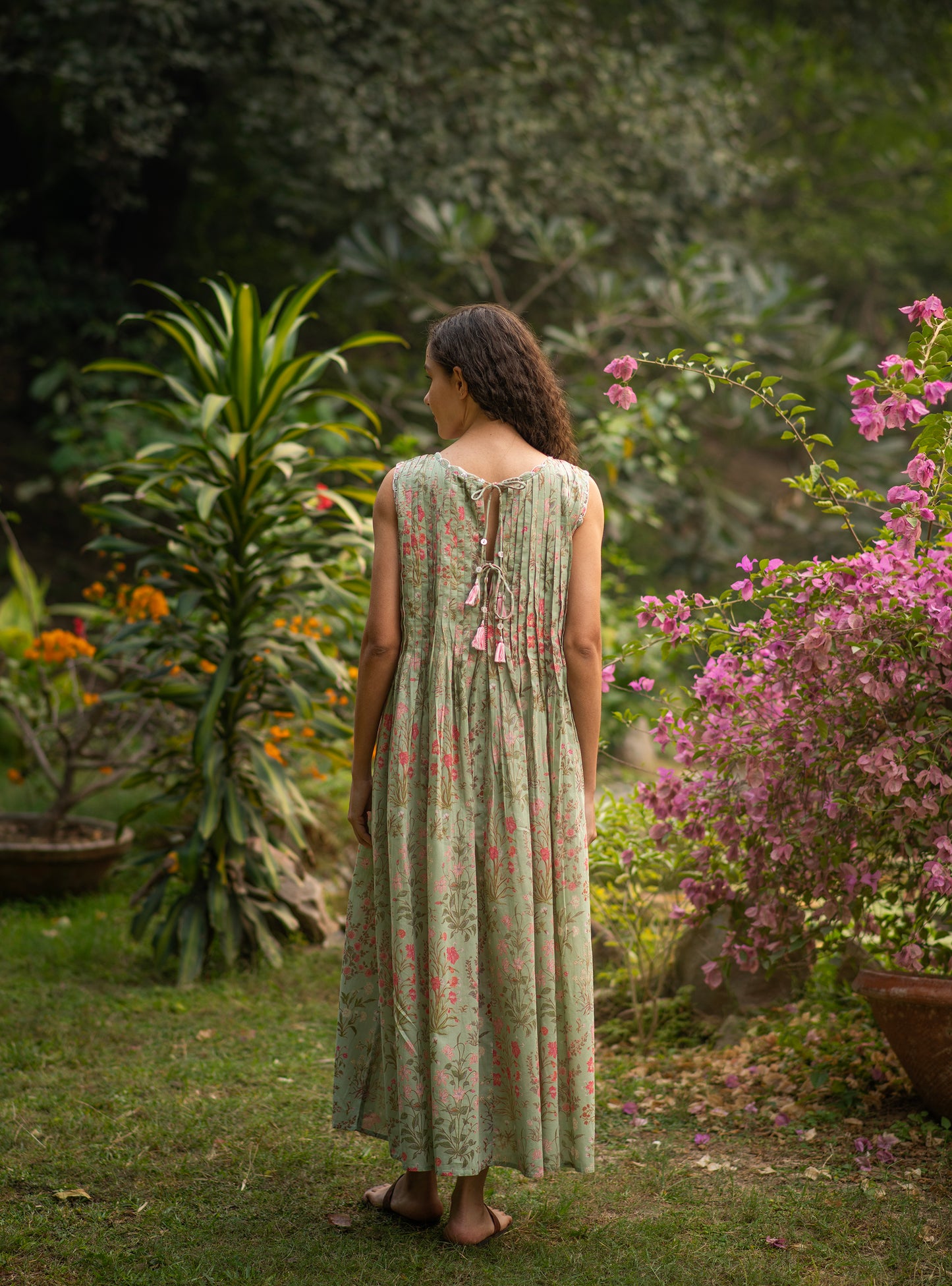 Ukiyo Dress : Garden Mint  Voile