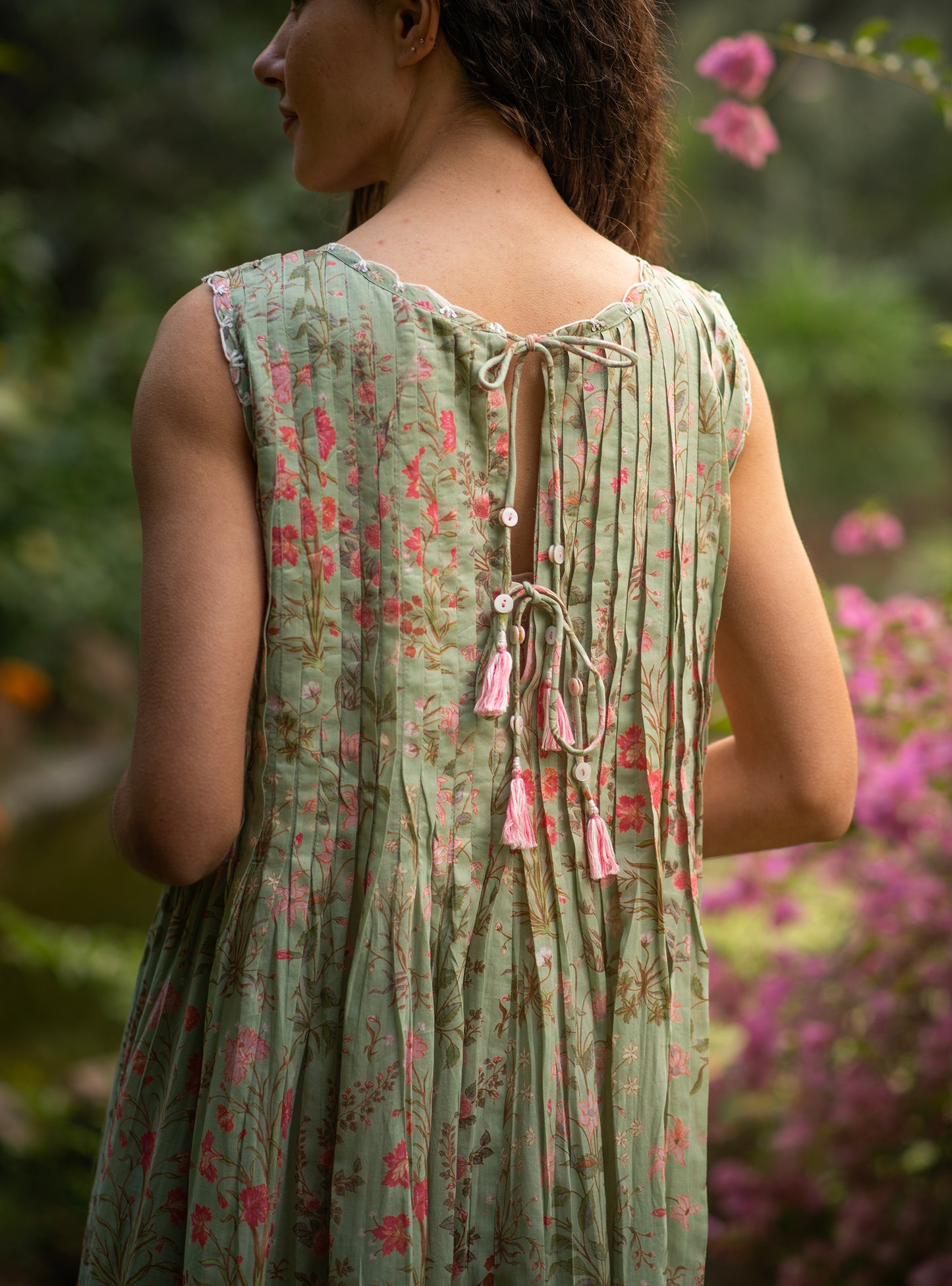 Ukiyo Dress : Garden Mint  Voile