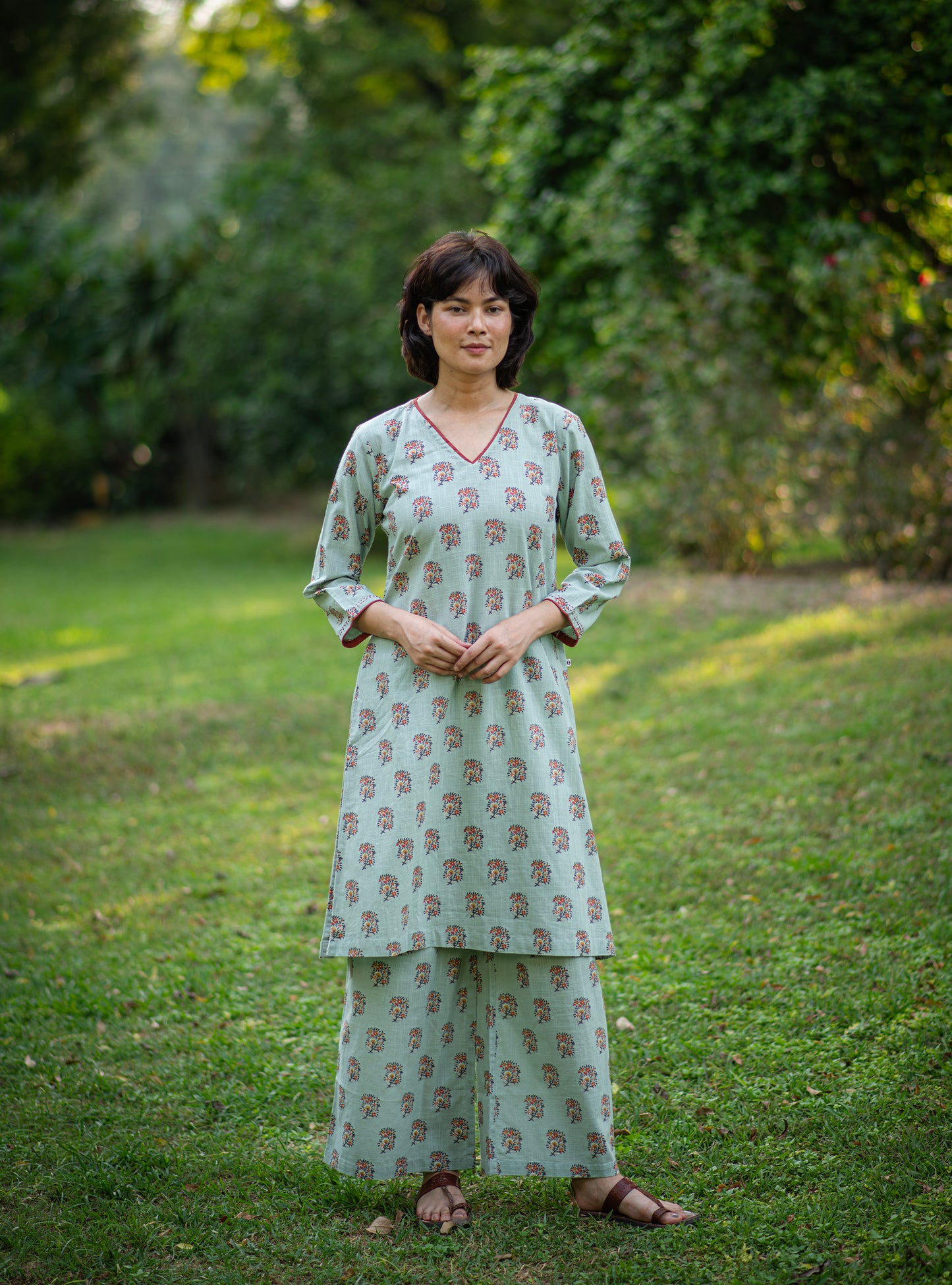 Ellie Pant : Alyssa Blue Slub