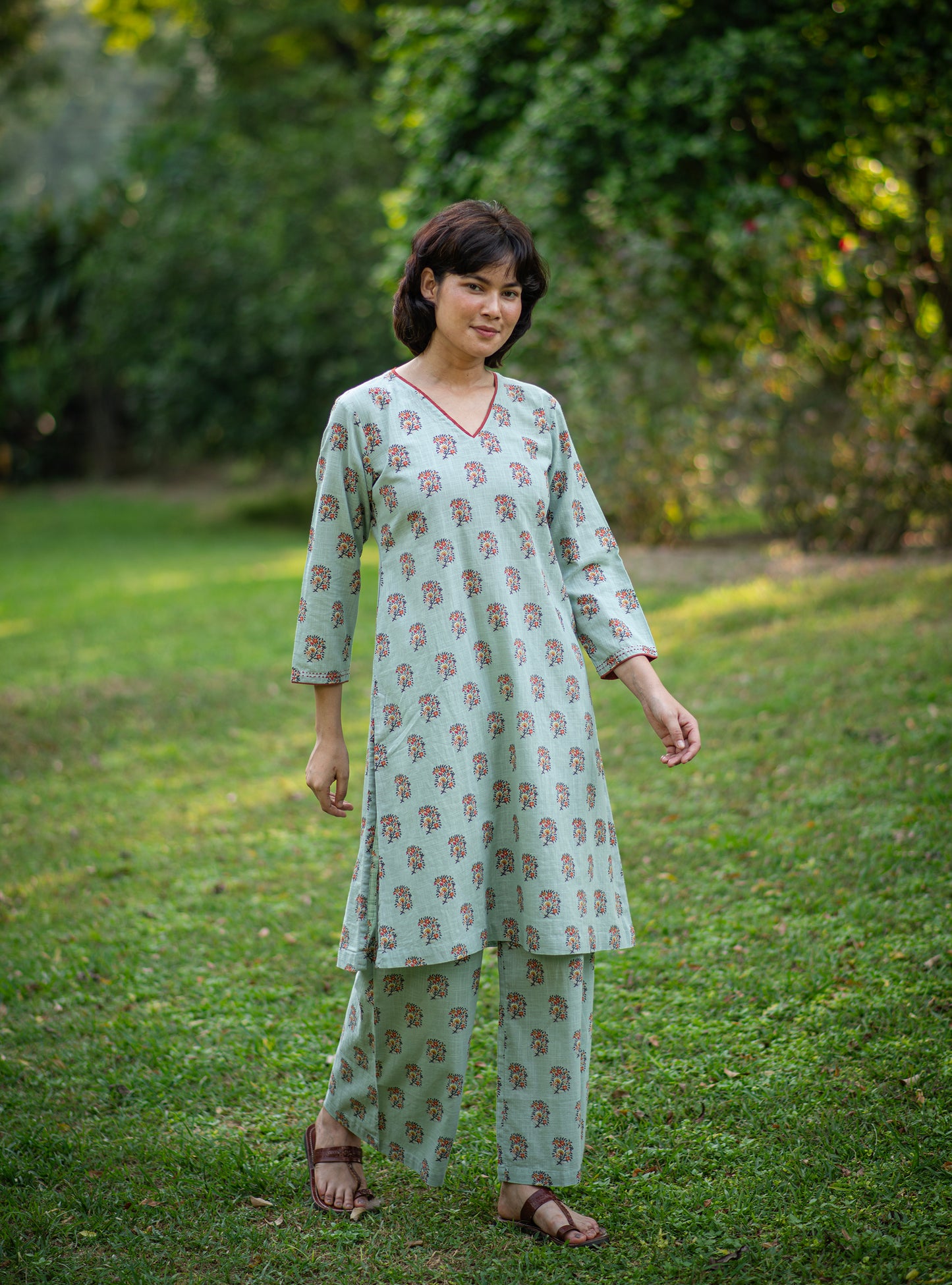 Ellie Pant : Alyssa Blue Slub