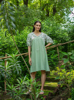 Varkala Dress : Scales	Green Voile