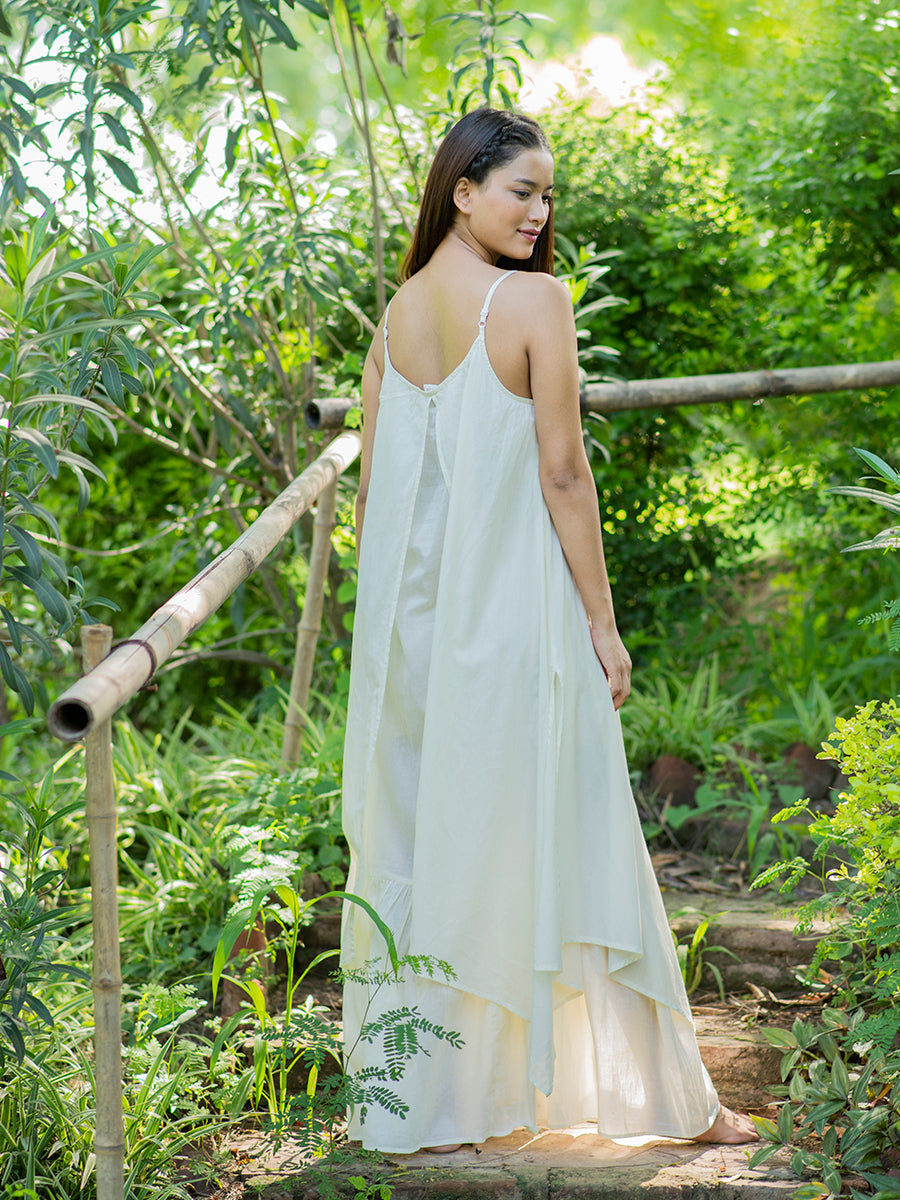 Vintage Maxi : Emb Solid Cream Voile