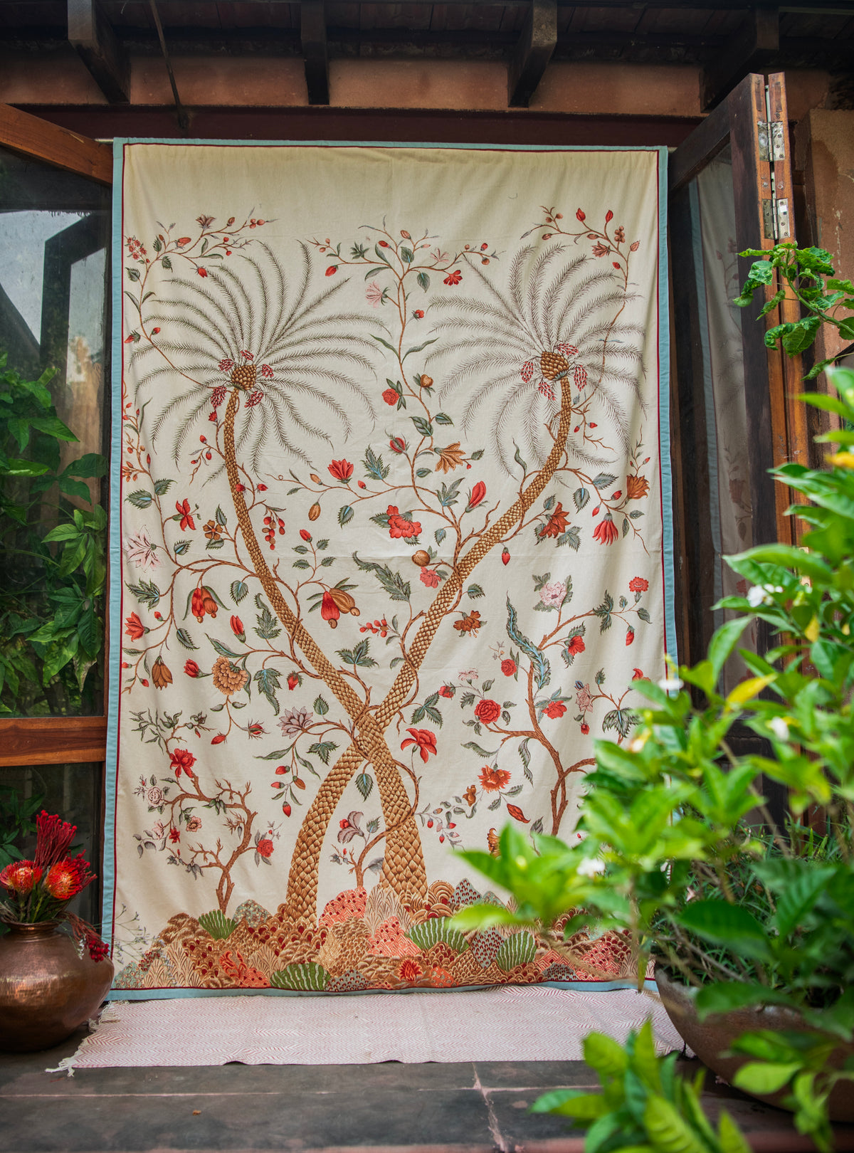 Wall Hanging Palm : Tree of Life Beige Sheeting