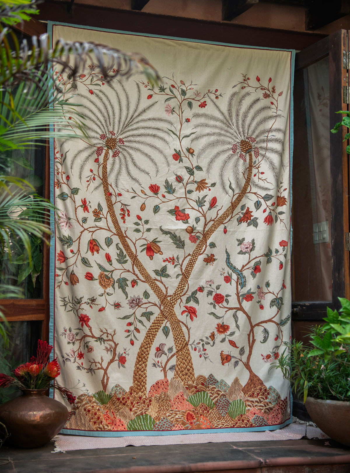Wall Hanging Palm : Tree of Life Beige Sheeting