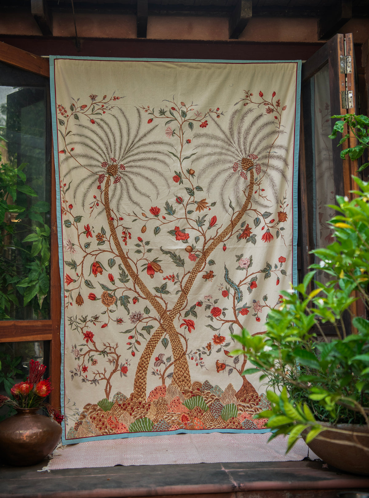 Wall Hanging Palm : Tree of Life Beige Sheeting