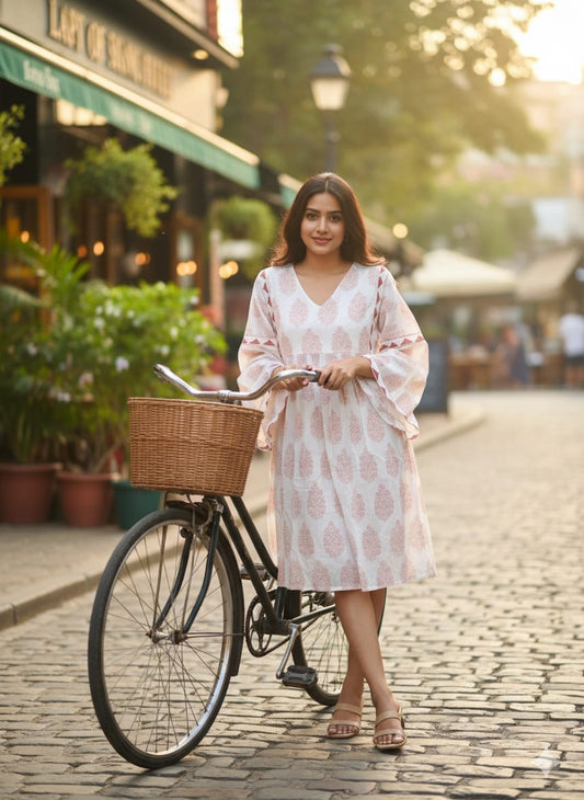 Cecilia Dress : Meena Orange Voile
