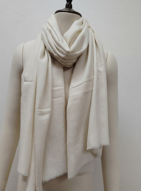 Pashmina Handspun Handwoven : Shawl Natural Woolen