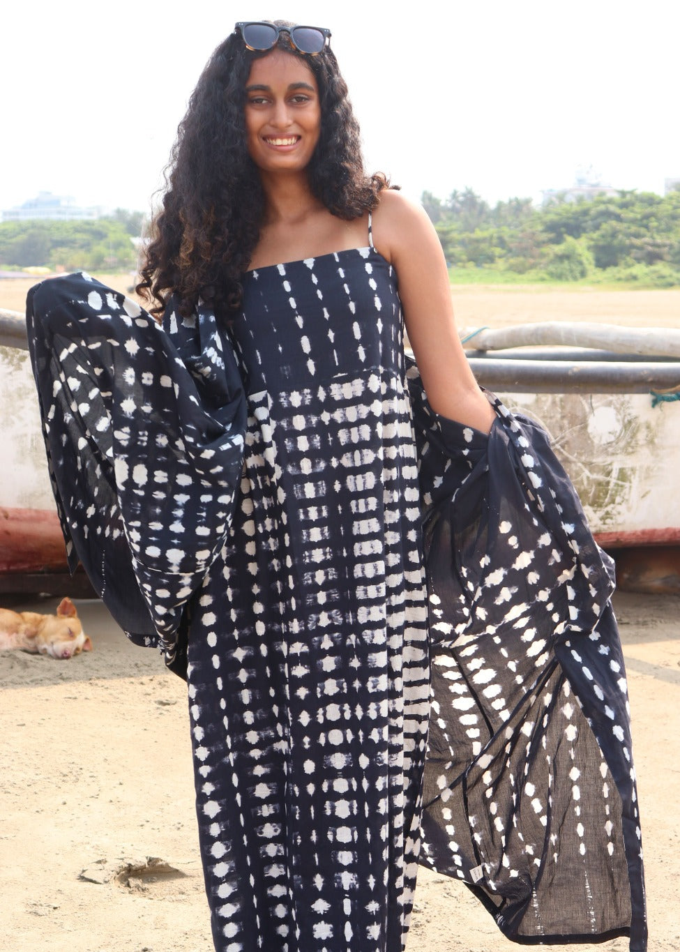 Mermaid Shrug Tie Dye Black One Size Voile