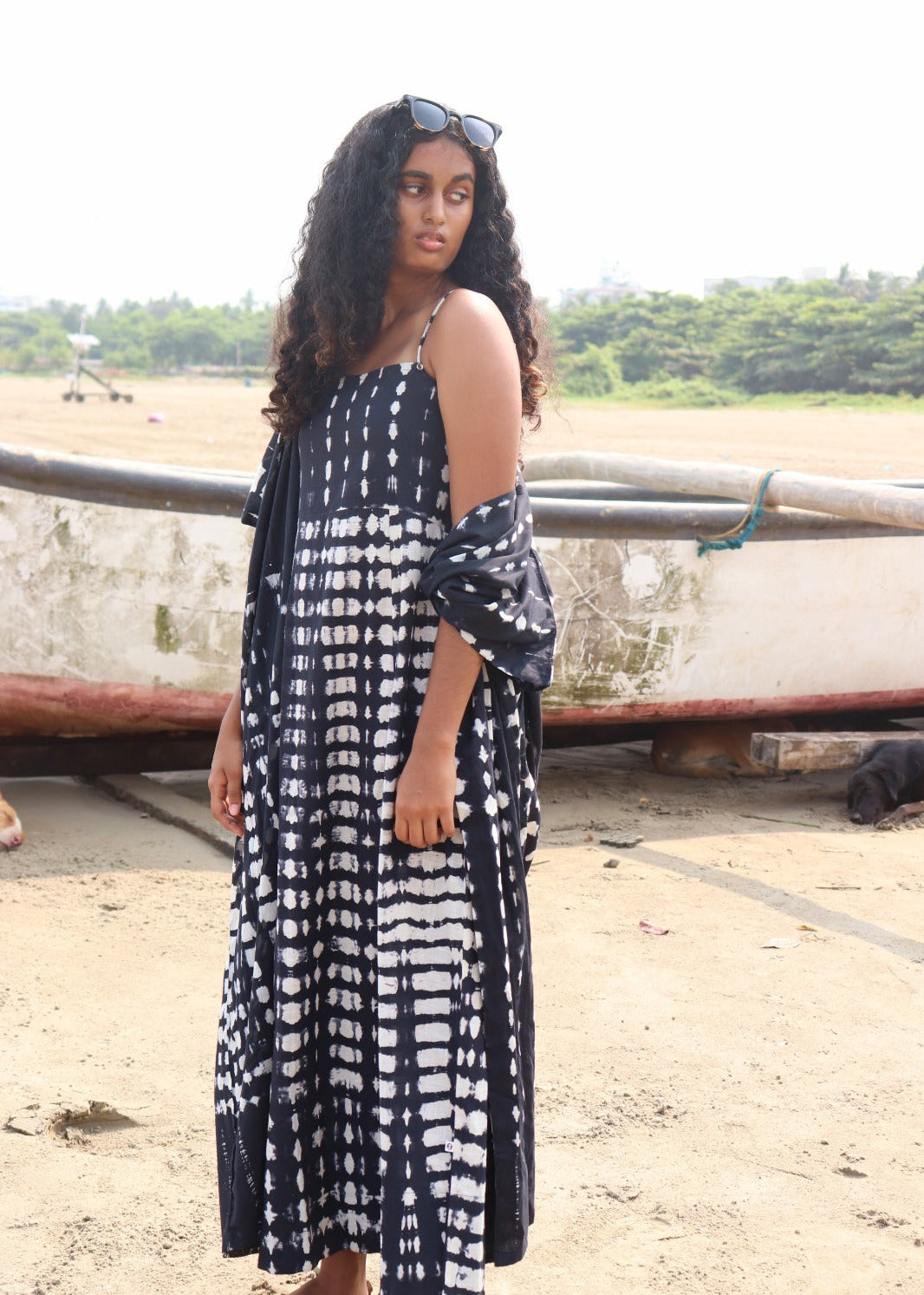 Mermaid Shrug Tie Dye Black One Size Voile