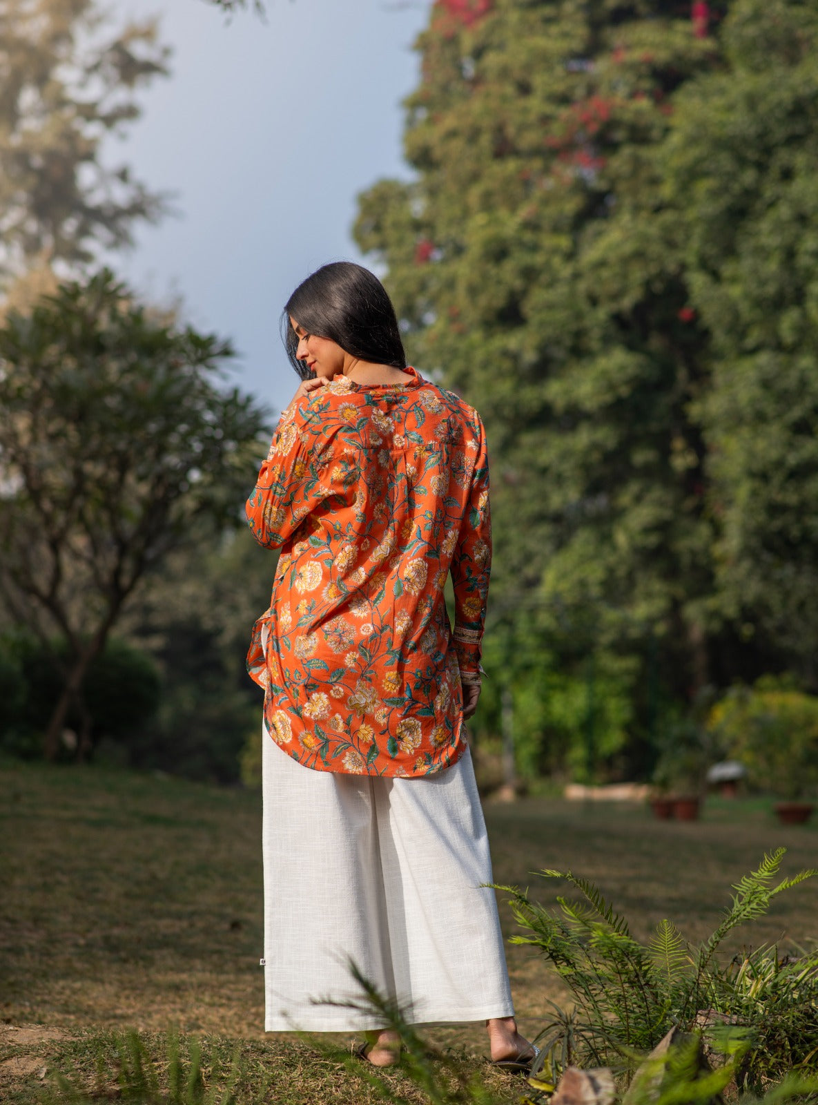 Ellie Pant : Solid White Textured